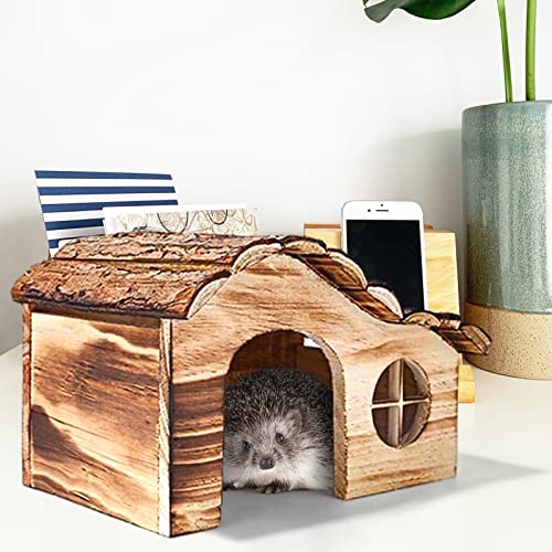 aniceday Small Animal Hideout House - Caseta Protectora de Madera para Animales pequeños como erizos, hámsteres, Conejillos de Indias, Ratones, Chinchilla - Refugio para Mascotas pequeñas a Prueba