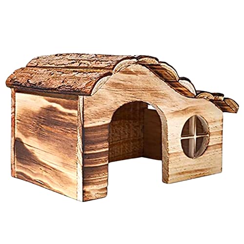 aniceday Small Animal Hideout House - Caseta Protectora de Madera para Animales pequeños como erizos, hámsteres, Conejillos de Indias, Ratones, Chinchilla - Refugio para Mascotas pequeñas a Prueba