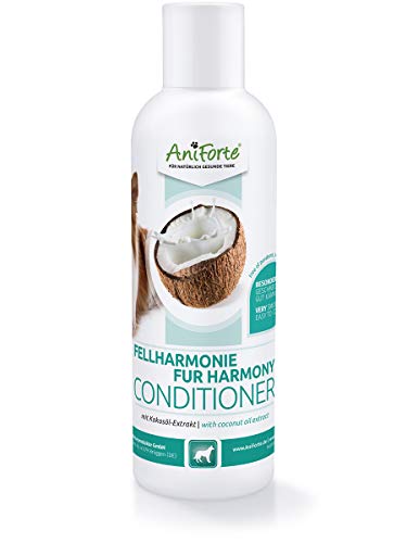 AniForte Acondicionador de Pelo para Perros de 200ml - Acondicionador Natural para Perros de Pelo Largo y Corto, Cuidado y protección con extracto de Aceite de Coco y Aloe Vera, No más enredos