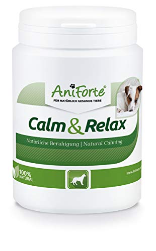 AniForte Calm & Relax Calmante Natural para Perros 100g - Sedante Natural para su Perro. Plantas medicinales para la ansiedad, el estrés, la inquietud, la víspera de año Nuevo y Viajes