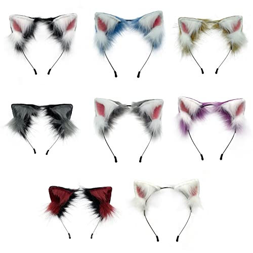 Animal Ear Hair Hoop Soft Cat Ears Headwear Furry Kitten Ears Diadema Cute Headpiece Anime Fancy Dress Photo Props Gatito Orejas Diadema para niñas Accesorios de actuación en el Escenario