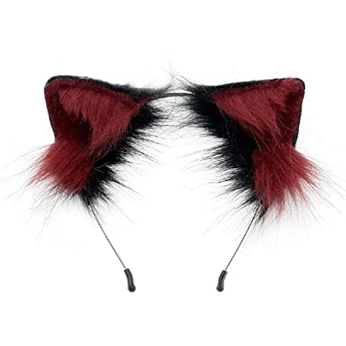 Animal Ear Hair Hoop Soft Cat Ears Headwear Furry Kitten Ears Diadema Cute Headpiece Anime Fancy Dress Photo Props Gatito Orejas Diadema para niñas Accesorios de actuación en el Escenario