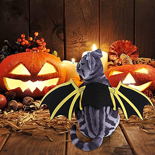 Animales de compañía, disfraz de Halloween de calve-Surris alas para animales de compañía, Halloween, disfraz de murciélago, diseño de Batman, alas para perro, gato, cachorro, gatito, etc.