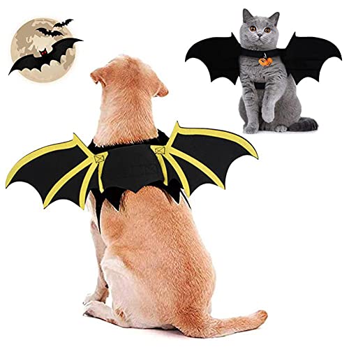 Animales de compañía, disfraz de Halloween de calve-Surris alas para animales de compañía, Halloween, disfraz de murciélago, diseño de Batman, alas para perro, gato, cachorro, gatito, etc.