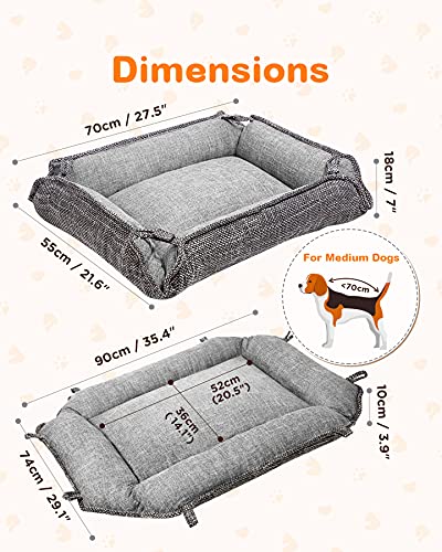 Anipark 3-in-1 Camas para Perros/Gatos Pequeños y Medianos, Plegable y Lavable a máquina - Gris