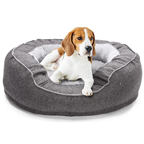 Anipark Cama para Perros, Cama Ortopédica de Espuma con Memoria para Perros/Gatos Pequeños/Medianos, con Funda extraíble y Lavable y Fondo Antideslizante - Gris