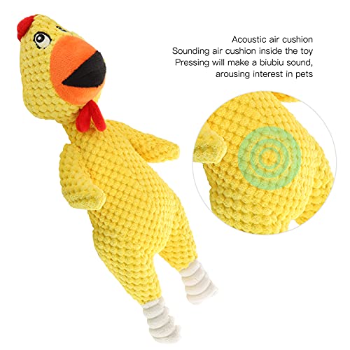 Annjom Juguete de Pollo de Felpa para Perro, Juguete de Peluche de chirrido Material de Felpa Duradero Pollo chirriante de Perro Relleno de Felpa Hace un Sonido Claro Cachorros Juguetes para