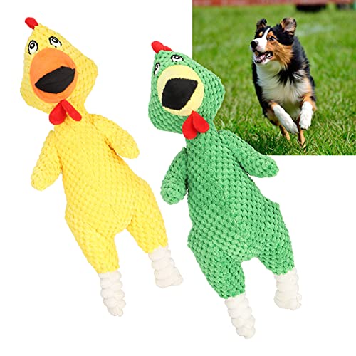 Annjom Juguete de Pollo de Felpa para Perro, Juguete de Peluche de chirrido Material de Felpa Duradero Pollo chirriante de Perro Relleno de Felpa Hace un Sonido Claro Cachorros Juguetes para