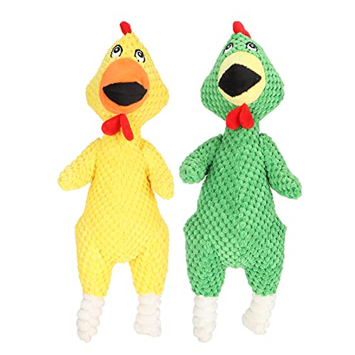 Annjom Juguete de Pollo de Felpa para Perro, Juguete de Peluche de chirrido Material de Felpa Duradero Pollo chirriante de Perro Relleno de Felpa Hace un Sonido Claro Cachorros Juguetes para