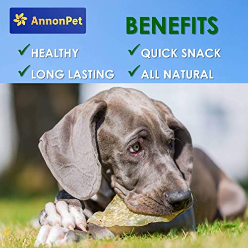 Annonpet 250 Gramos (22 Piezas) de Orejas de Conejo con bajo Contenido de Grasa. Snack masticable para Perros de Todos los tamaños. Purificador intestinal, Ideal para Dieta Barf