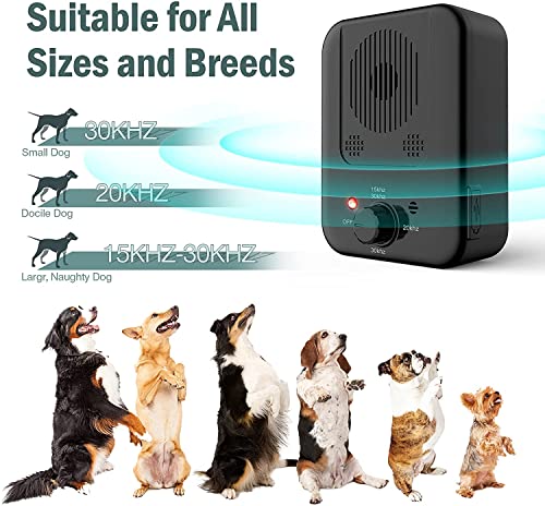 Antiladridos para Perros, 3 Niveles de Frecuencia Dispositivo Antiladridos con Silbato, 33 Pies Ultrasónico Antiladridos Disuasivos para Perros, Recargable Detener Ladridos en Interiores y Exteriores