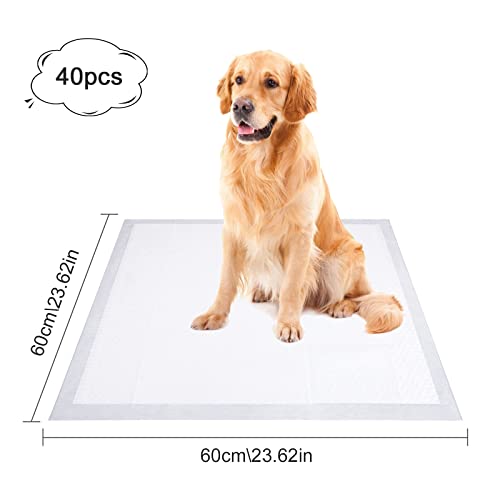 AOKEASE Empapadores Perros, 40 x Almohadillas De Entrenamiento Para Mascotas, 60*60CM Empapadores Para Perros, Alfombrilla Higiénica De Entrenamiento Para Perros, Empapadores Con Feromonas Para Perros