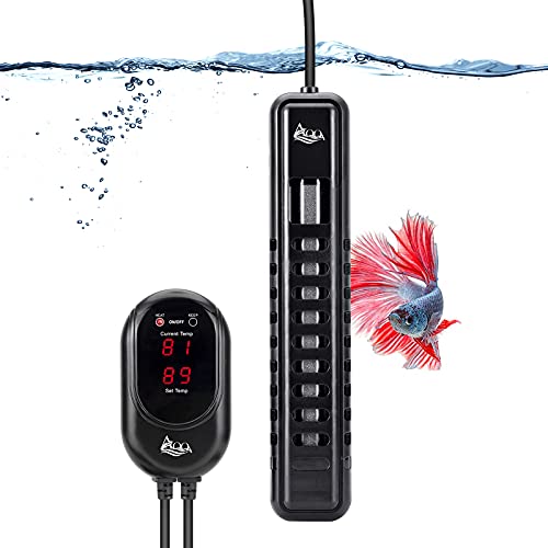 AQQA Calentador de acuario 300W, varilla de calentamiento de acuario digital de temperatura ajustable con pantalla LED y controlador de temperatura externo