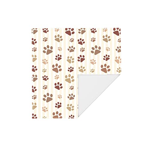 AQQA Envoltorios para la cabeza Gato Perro Patas Huellas Pañuelos para la cabeza Patrón multiusos Bandanas para mascarilla para adultos Niños 22 "X 22" Paquete individual