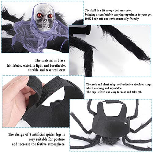 Araña Disfraces Perro Ropa, Ropa de Mascota Halloween, Disfraz de Mascotas de Halloween, Disfraces Divertidos Halloween para Mascotas, para Disfraces de Mascotas de Halloween (Púrpura)