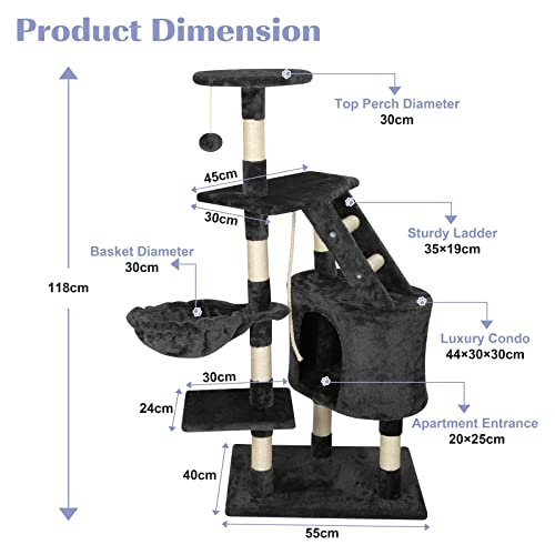 Árbol rascador para Gatos, con Escalera, túnel, apartamento de Propiedad y Hamaca