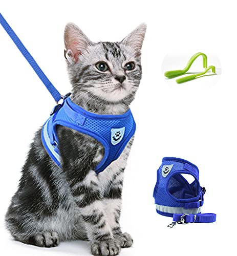 Arnés Ajustable Para Gatos, Gatitos, Perros Pequeños Tipo Chihuahua, Cachorros, Conejos. Suministrado Con La Correa, Ideal Para Pasear Con Su Mascota + Bono: 2 Ganchos Para Garrapatas Gratis