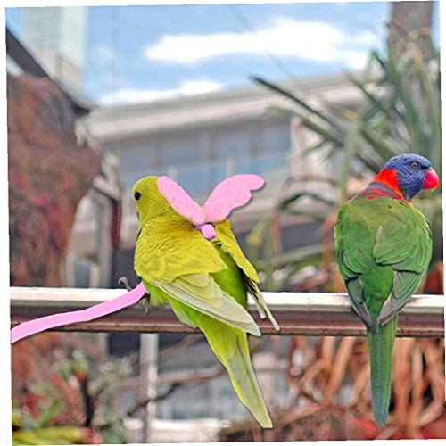 Arnés de aves loro correa volando anti-mordida tracción cuerda entrenamiento de aves al aire libre transporte rop ajuste ajuste budgerigar lovebird cockatiel mynah escarlata guacamayo (estilo rosa 01)