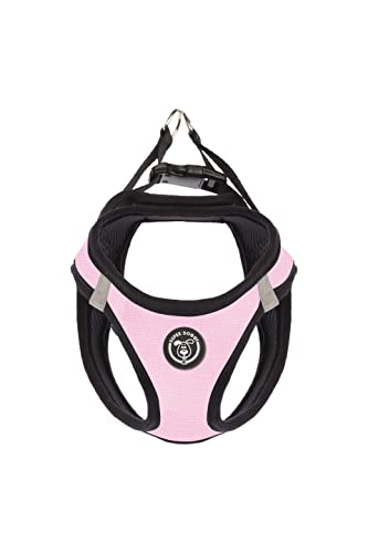 Arnes para Perro Pequeño - Chaleco Antitirones Reflectante, Ajustable y Transpirable - Malla Comoda y Suave para Cachorros - Adaptado para Coche (XS, Rosa)