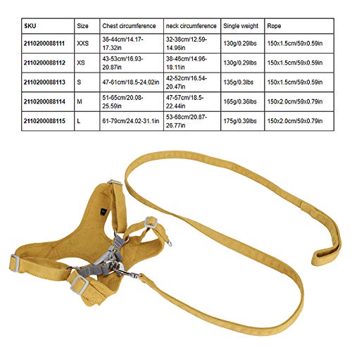 Arnés para Perros, Arnés para Cachorros Juego De Arneses Y Correas para Perros Cuidado Integral para Pasear Al Perro por La Noche para Amantes De Los Perros Y Amantes De Las Mascotas(cúrcuma, L)