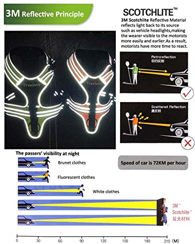 Arnés para perros Truelove TLH5551 que evita tirones con apertura en cuello acolchado y suave, material reflectante 3M, capa externa resistente Oxford para perros mayores