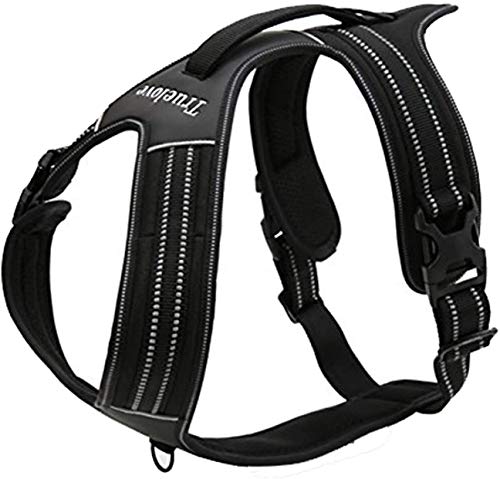 Arnés para perros Truelove TLH5551 que evita tirones con apertura en cuello acolchado y suave, material reflectante 3M, capa externa resistente Oxford para perros mayores