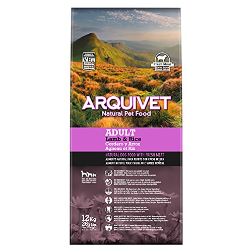 Arquivet Adult Cordero y Arroz - 12 kg - Pienso Natural para Perros Adultos de Todas Las Razas - Alimento seco - Pienso Super Premium Carne Fresca - Salud Pelo, Piel, Huesos y articulaciones