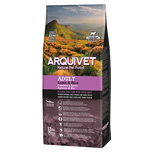 Arquivet Adult Cordero y Arroz - 12 kg - Pienso Natural para Perros Adultos de Todas Las Razas - Alimento seco - Pienso Super Premium Carne Fresca - Salud Pelo, Piel, Huesos y articulaciones