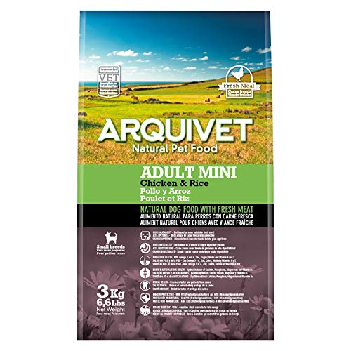 ARQUIVET Adult Mini Pollo y Arroz 3 kg - Pienso Natural para Perros Adultos de Razas pequeñas - Alimento seco para Perros - Comida Super Premium - Alta digestibilidad, gastrointestinal