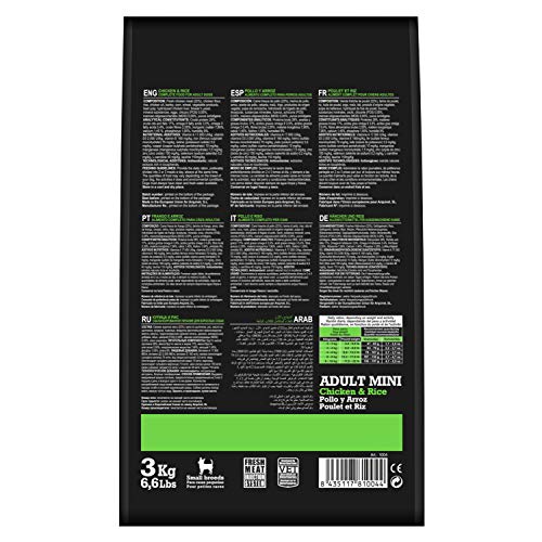 ARQUIVET Adult Mini Pollo y Arroz 3 kg - Pienso Natural para Perros Adultos de Razas pequeñas - Alimento seco para Perros - Comida Super Premium - Alta digestibilidad, gastrointestinal