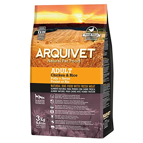 ARQUIVET Adult Pollo y Arroz 3 kg - Pienso Natural para Perros Adultos de Todas Las Razas - Alimento seco para Perros - Comida Super Premium - Alta digestibilidad, gastrointestinal