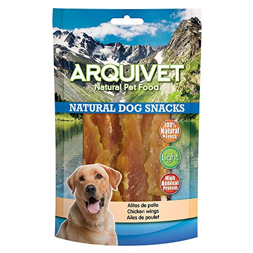 ARQUIVET Alas de Pollo con Calcio 100 gr - Snacks 100% Naturales para Perros - Chuches, premios, golosinas y recompensas caninas - Alimentación Natural complementaria para Perros