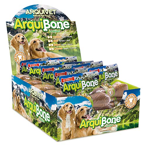 ARQUIVET - Arquibone Queso 20 cm - 95 g- Hueso Grande para Perros - Snack Natural para Perros - Hueso para Masticar - Alimento complementario para Perros