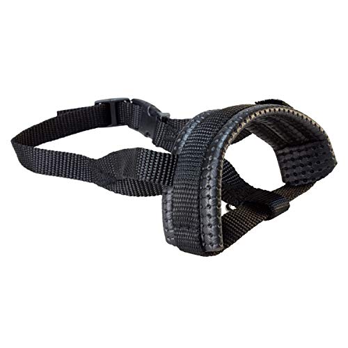 ARQUIVET Bozal Nylon Talla M con Lazo Acolchado para Perros - Paseo, adiestramiento y protección - Color Negro - para Perros medianos - Accesorios caninos