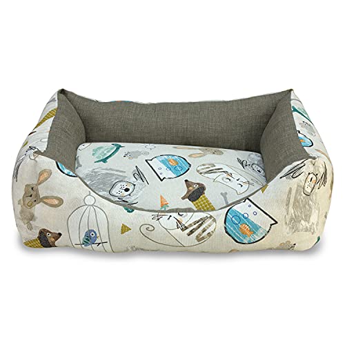 ARQUIVET Cama Cuadrada Mascotas en casa para Perros - 70 x 60 x 20 cm - Dog Bed - Cama Acolchada y cómoda - Se Puede Lavar - Camas para Mascotas - Cuna para Perros