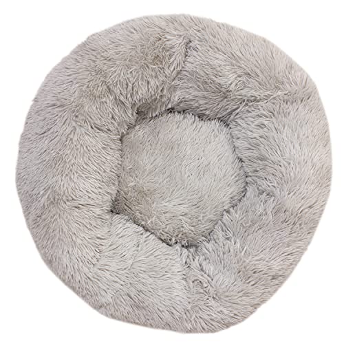 ARQUIVET Cama Redonda Suave Color Gris Claro 50 cm - Cama antiestrés para Perros - Muy cómoda y Relajante - Base Antideslizante - Perros pequeños y medianos