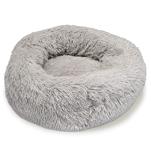 ARQUIVET Cama Redonda Suave Color Gris Claro 50 cm - Cama antiestrés para Perros - Muy cómoda y Relajante - Base Antideslizante - Perros pequeños y medianos