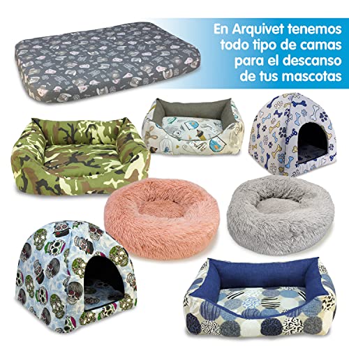 Arquivet Cama Redonda Suave Color Rosa 50 cm - Cama antiestrés para Perros - Muy cómoda y Relajante - Base Antideslizante - Perros pequeños y medianos