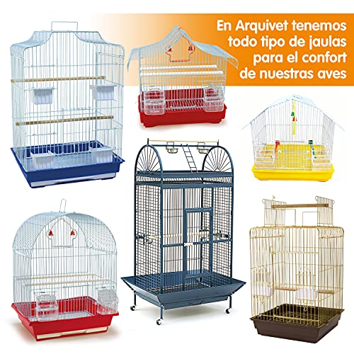 Arquivet Comedero de Acero Inoxidable Loro con palomita 280 ml para pájaros - Accesorios para Aves - Alimentador para pájaros - Contenedor de Comida para Aves