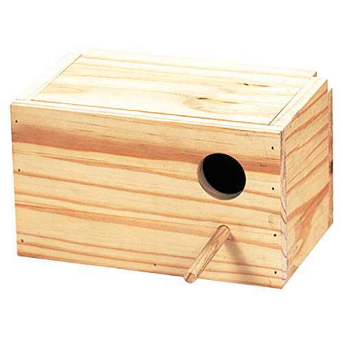 Arquivet Nido de Madera para pájaros - Casa para agapornis - Caja para pájaros - Nido para pájaros de jardín - Nido cría para Aves Natural - 23 x 14 x 14 cm