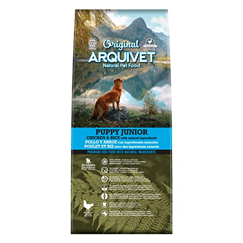 ARQUIVET Original Puppy Junior 12 Kg - Pienso Pollo y arroz para Perros Cachorros de Todas Las Razas - Comida para Perros jóvenes o Madres gestantes - Alimento seco para Perros - Alimentación Canina