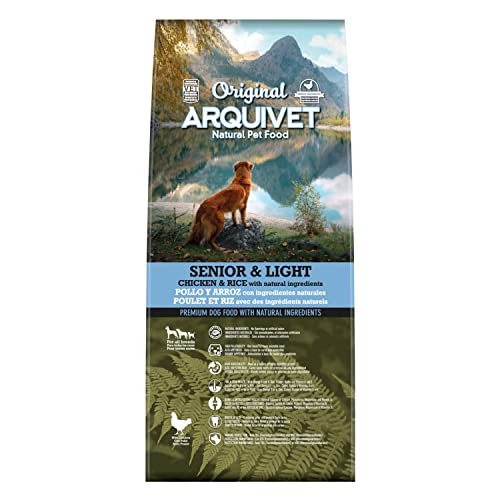 Arquivet Original Senior & Light - Pienso para Perros Adultos Mayores - Pollo y arroz - Comida para Perros - Alimento seco para Perros - Alimentación Canina - Pienso Saludable - 12 Kg