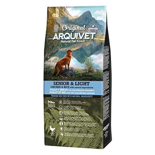 Arquivet Original Senior & Light - Pienso para Perros Adultos Mayores - Pollo y arroz - Comida para Perros - Alimento seco para Perros - Alimentación Canina - Pienso Saludable - 12 Kg