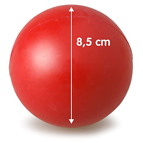 Arquivet Pelota Goma Maciza 9 cm - Juguetes y Accesorios para Perros - Entretenimiento y Ejercicio canino - Jugar con tu Mascota Mejora el vínculo afectivo, Rojo