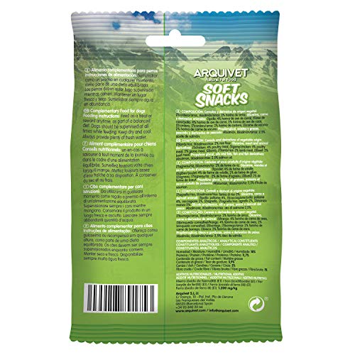 ARQUIVET Soft Snacks Huesitos salmón 100 gr para Perro - Aperitivos para Perro en Forma de Hueso - Chuches, recompensas y premios caninos - Alimento complementario