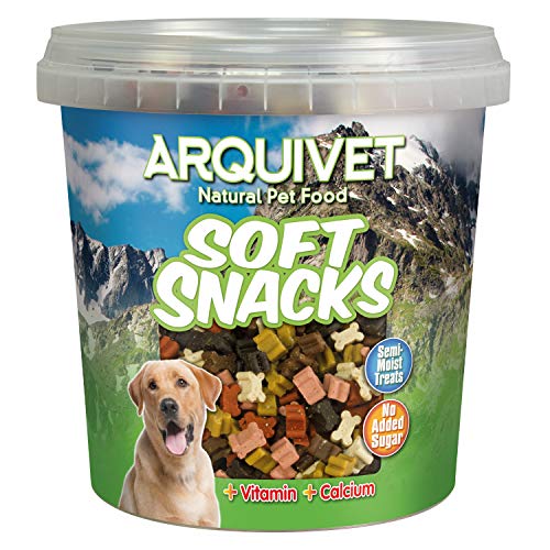 Arquivet Soft Snacks para Perro Mini huesitos Mix 800 gr - Snacks en Forma de Mini huesitos - Golosinas, chuches, premios y recompensas caninas - Alimento complementario