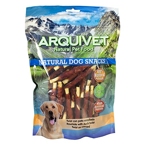 Arquivet Twist con Pato Enrollado 13 cm - 1kg - Natural Dog Snacks - Snacks Perros - 100% Natural - chuches Perros - premios Perros - golosinas Perros - Snacks Naturales - Producto Light