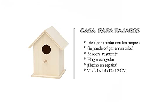 ARTE-DIRECTO Casas para pájaro, Nido para Pájaros; Casa de Madera para Pájaro; Casita Decoración de Jardín, Terraza