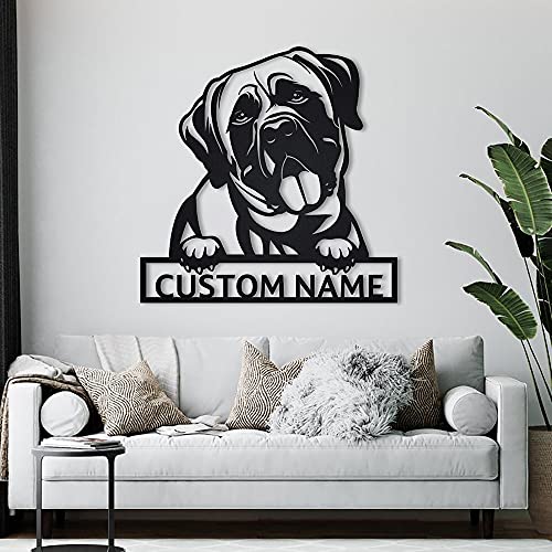 Arte personalizado de la muestra del de madera del perro del mastín | Letrero de de madera personalizado mastín | Regalos Regalo de mascotas | Regalo Animal Divertido