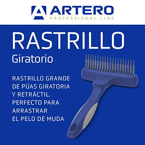 Artero Rastrillo para Eliminar el Pelo de muda del Perro con púas giratorias y retráctiles